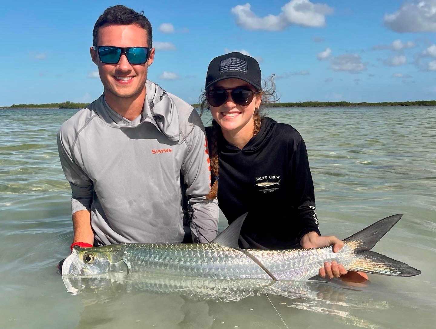 Two fishermen baby tarpon fishing the fall season in Key West