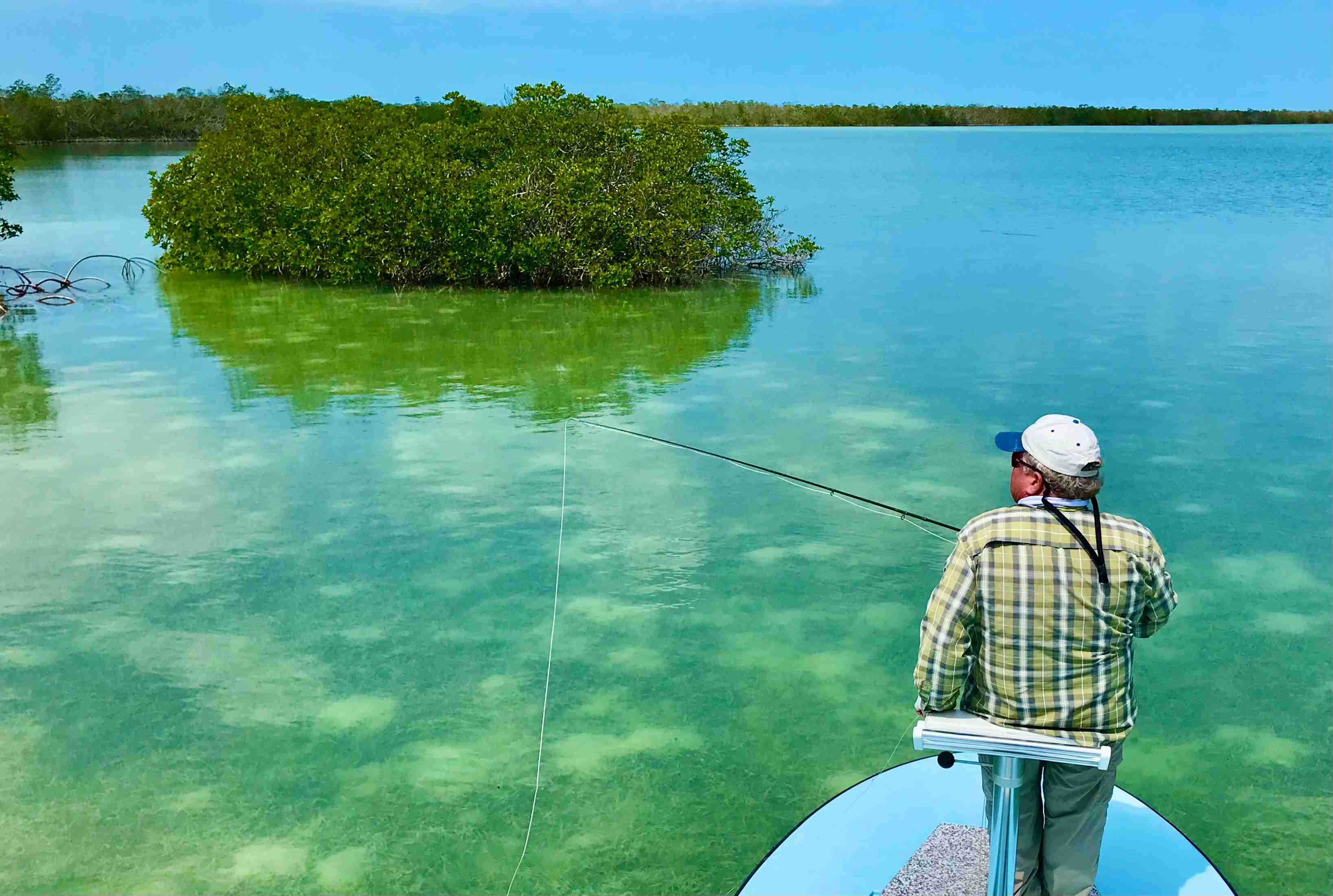 Fisherman fishing the winter season in the Florida Keys backcountry