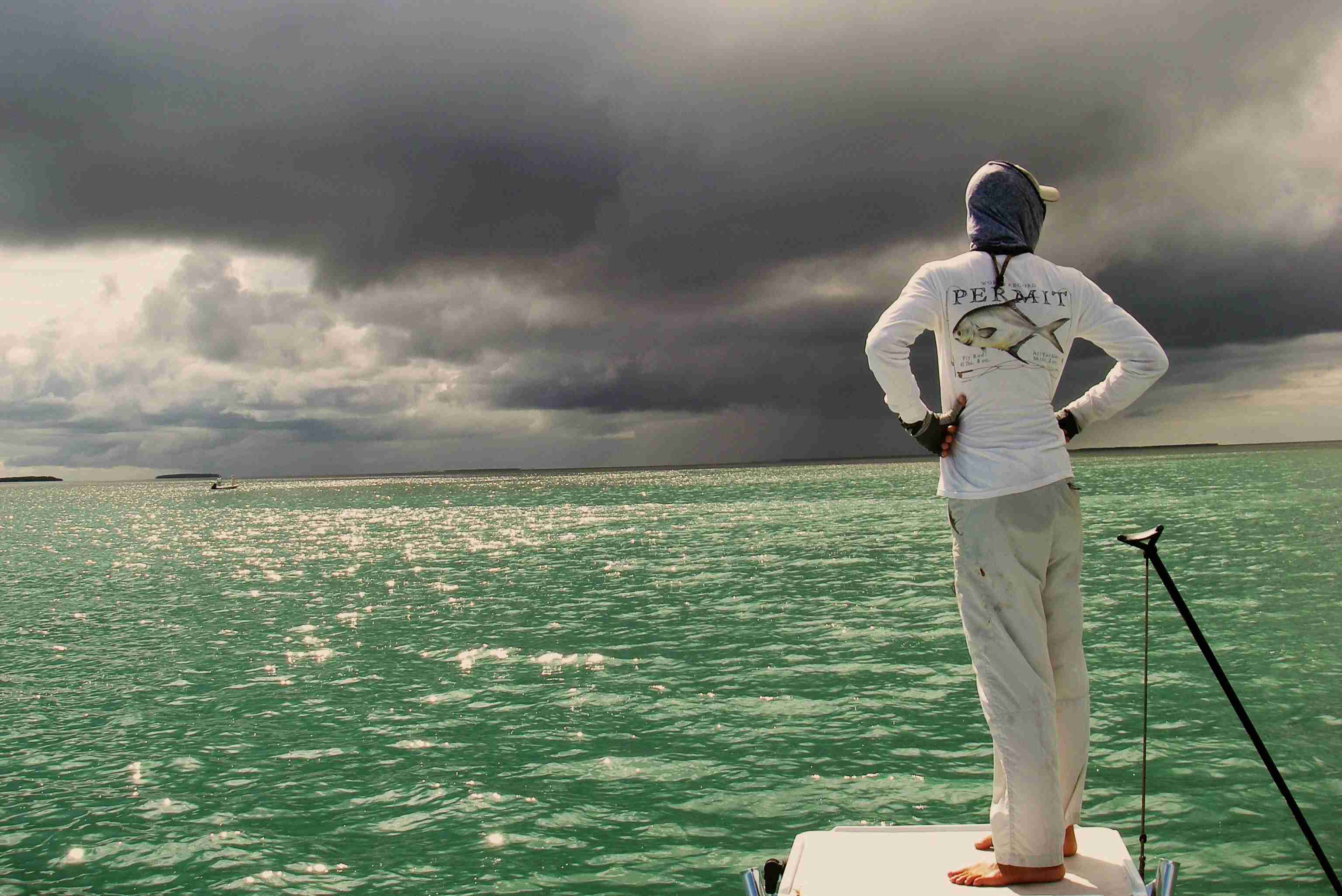 Captain Luke Kelly on a flats fishing charter