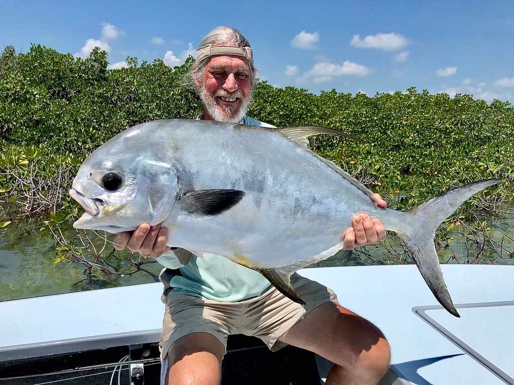 A big permit caught while on a flats fishing charter in the Florida Keys